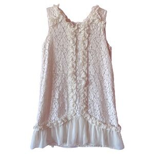 Beautiful Ivory Lace Ruffle Tea Party Dress ⚜️🤍🔲